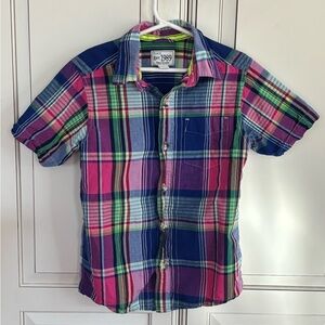 Children’s Place- Boys Multicolor Plaid Short Sleeve button down shirt